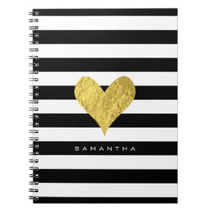Gold Foil Heart Notebook