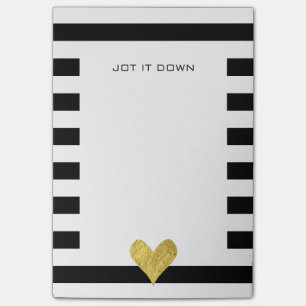 Gold Foil Heart Post-it Notes