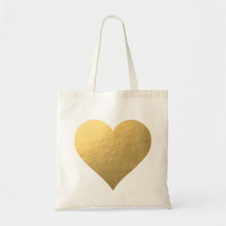 Gold Foil Heart Tote Bag