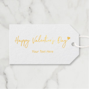 Gold Foil Heart Wreath Valentine's Day Gift Tags