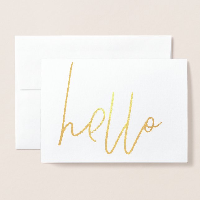 Gold Foil Hello Card (Front With Envelope)