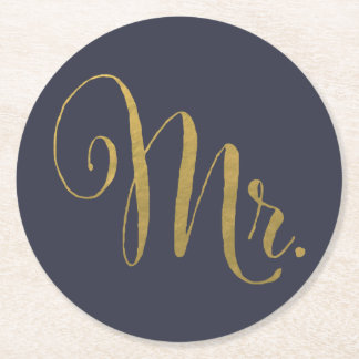 Gold Foil His n Hers Mr & Mrs Matching Coasters