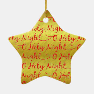 Gold Foil Holy Night Christmas Ceramic Tree Decoration
