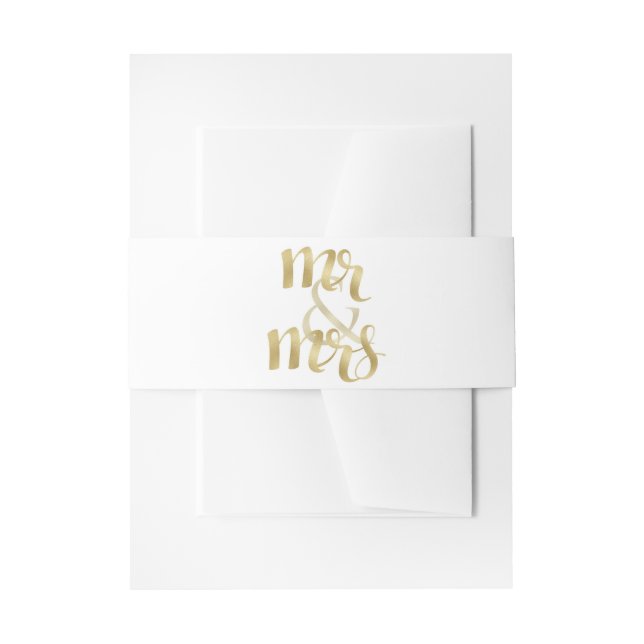 Gold foil invitation bands invitation belly band (Front Example)