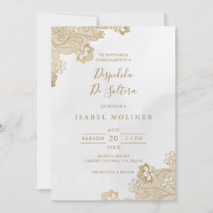 Gold Foil Lace Ornate Spanish Bridal Shower Invitation