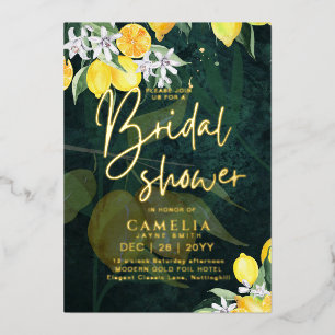 Gold Foil Lemon Zest BRIDAL SHOWER QR Code