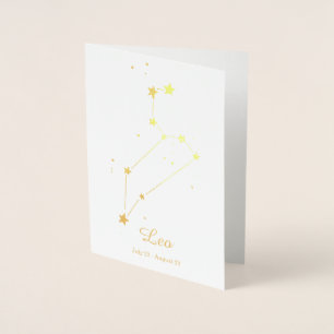 Gold Foil LEO Zodiac Sign Constellation Card