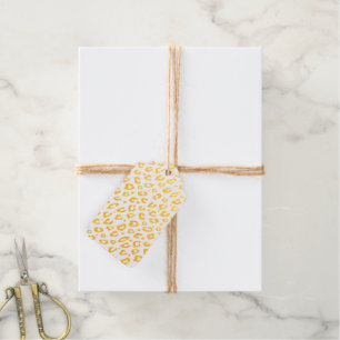Gold foil leopard pattern Christmas gift tags