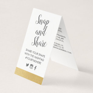 Gold Foil Look Party Wedding Hashtag Sign