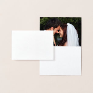 Gold Foil Lotus Flower Photo Thank You Card