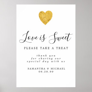 Gold Foil Love is Sweet Wedding Dessert Bar Sign