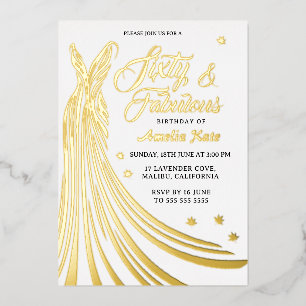 Gold Foil Luxury Gown 60th Birthday Party Real