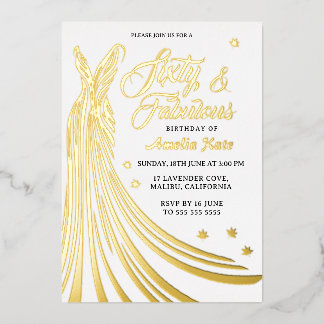Gold Foil Luxury Gown 60th Birthday Party Real