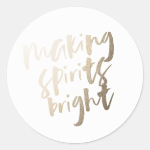 Gold Foil Making Spirits Bright Gift Tag Sticker