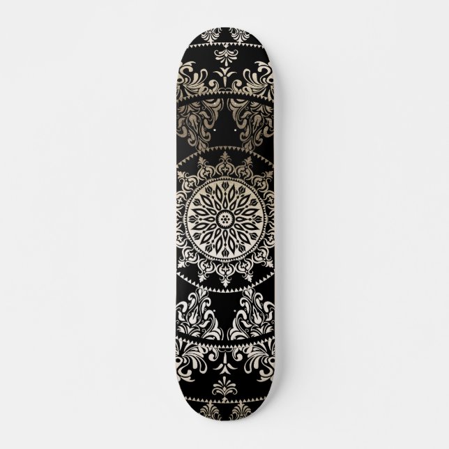 Gold Foil Mandala | Custom Colour Skateboard (Front)