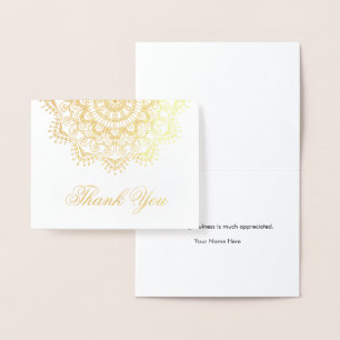 Gold Foil Mandala Elegant Thank You Card