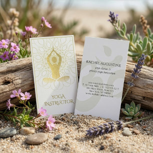 Gold Foil Mandala Floral Yoga Meditation Om Symbol Business Card