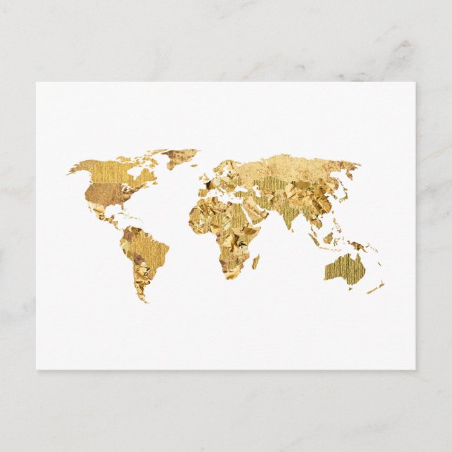 Gold Foil Map Postcard (Front)