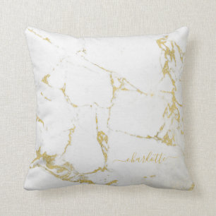 Gold foil marble agate abstract modern gold throw  cushion
