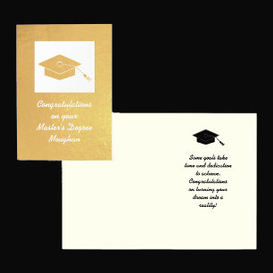 Gold Foil Master's Degree Graduation Card