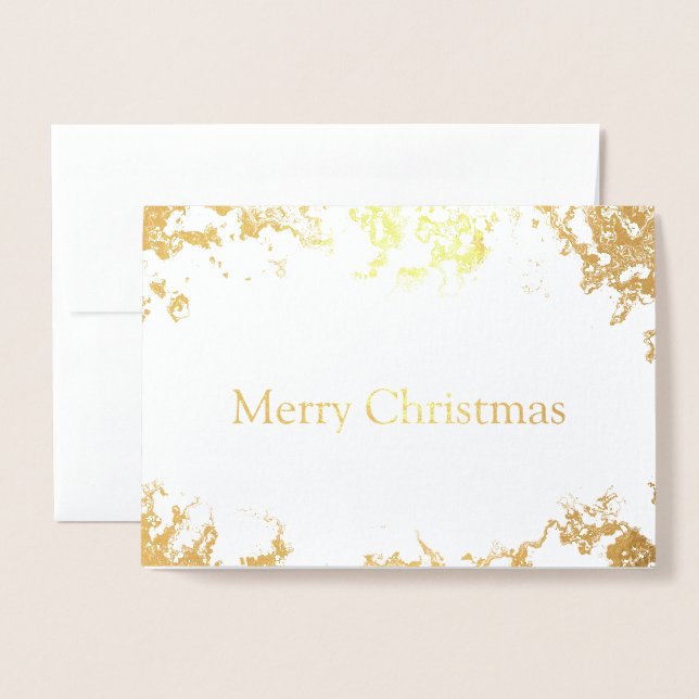 Gold Foil Merry Christmas Card (Front With Envelope)