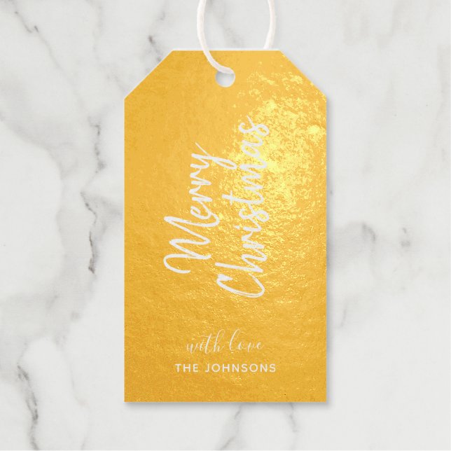 Gold foil Merry Christmas Gift tags (Front)