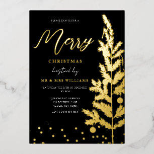 Gold Foil Merry Christmas Party Tree Golden