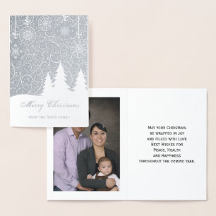 Gold Foil Merry Christmas Photo Greeting Card