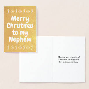 Gold Foil "Merry Christmas to my Nephew" Card