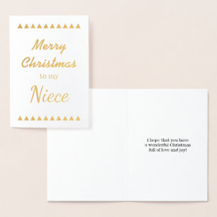 Gold Foil "Merry Christmas to my Niece" Card
