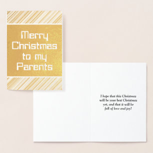 Gold Foil "Merry Christmas to my Parents" Card