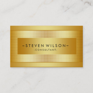 Gold Foil Metal Professional Modern Elegant Black Business Card