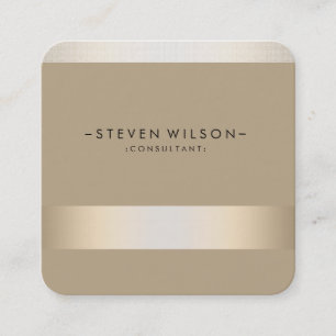 Gold Foil Metal Professional Modern Elegant Square Business Card