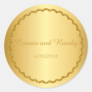 Gold Foil Metallic Monogram Wedding Sticker