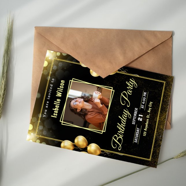 Gold Foil Milestone Birthday Invitation (Creator Uploaded)