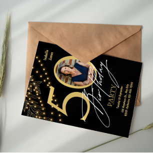 Gold Foil Milestone Birthday Invitation