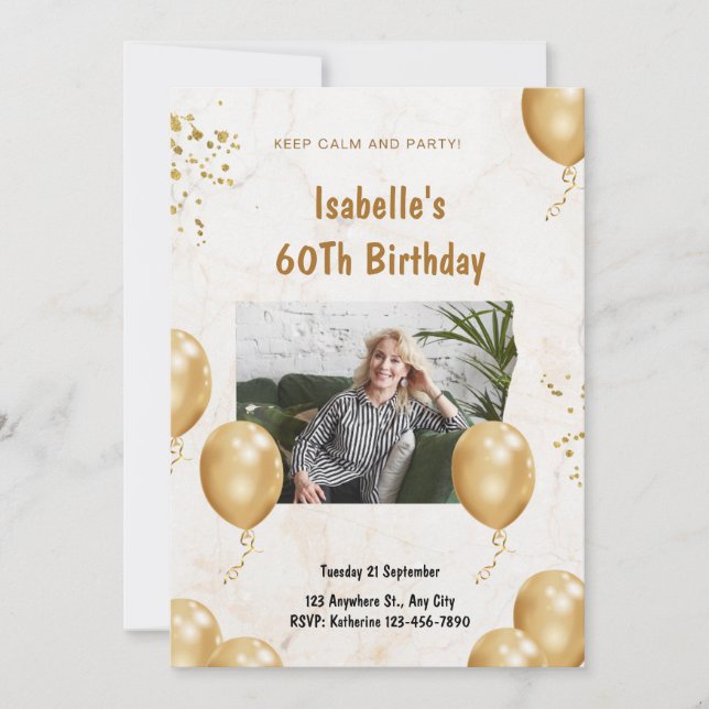 Gold Foil Milestone Birthday Invitation (Front)