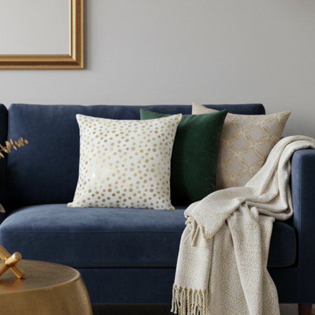 Gold Foil Modern Metallic Polka Dot Cushion (Creator Uploaded)