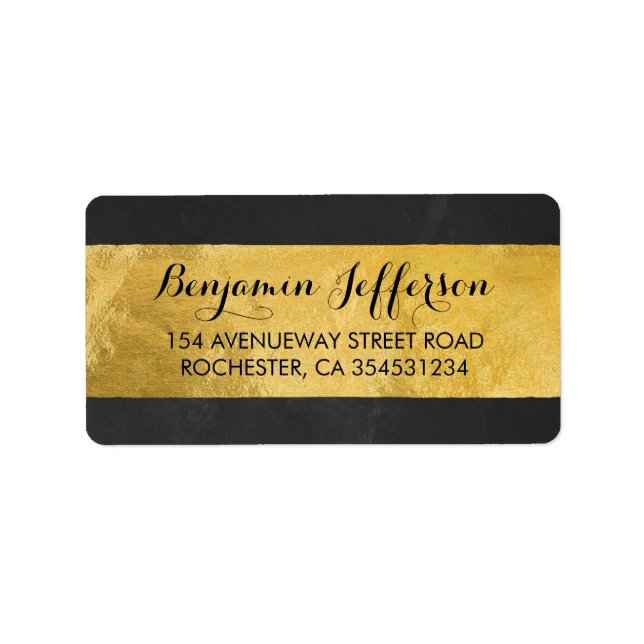 Gold Foil Modern Wedding Label (Front)