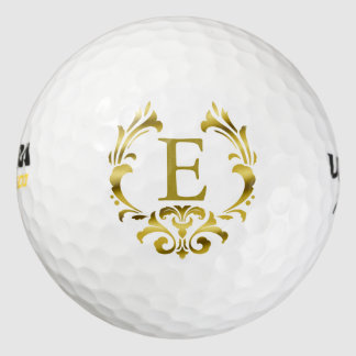 Gold Foil Monogram Emblem Golf Balls