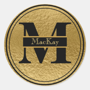 Gold Foil Monogram Scottish MacKay Sticker Seal