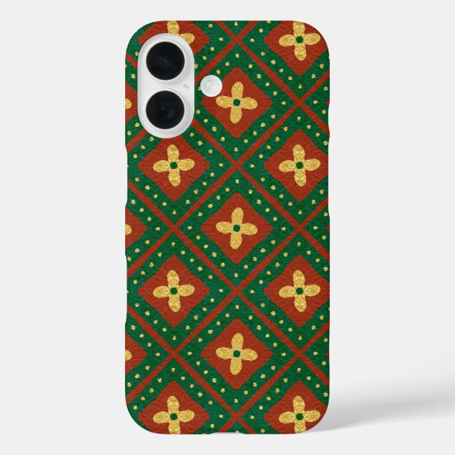 Gold Foil Motley Diamond Flower Elf Case-Mate iPhone Case (Back)