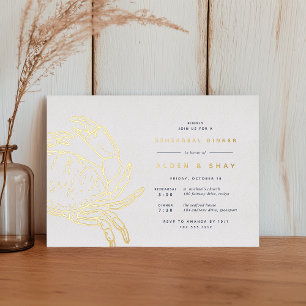 Gold Foil Nautical Crab Rehearsal Dinner