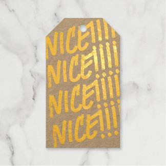 Gold Foil "NICE!!!!" Gift Tag