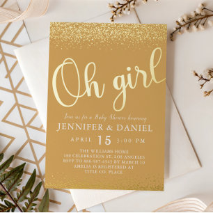 Gold Foil Oh Girl Glam Confetti Script
