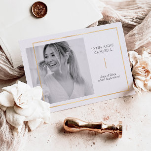 Gold Foil One Photo Modern Simple Graduation Party