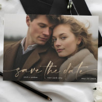 Gold Foil Onyx Black Modern Photo Illuminating