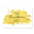 Gold foil paint stroke Personalised quote print
