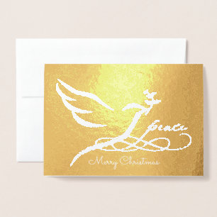 Gold Foil Peace Dove Photo Card