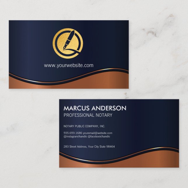 Gold Foil Pen Logo Appointment Card (Front/Back)